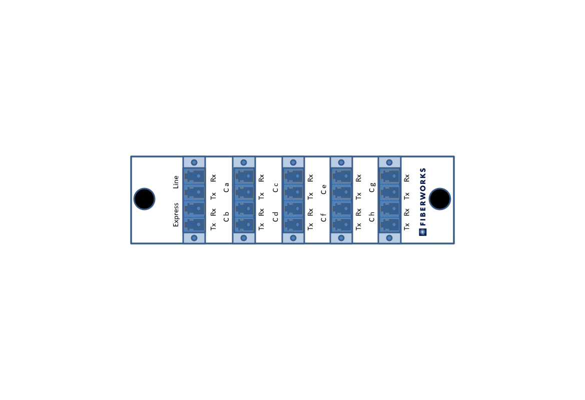 F-DOADM-8DC-L2-xxyy Fiberworks AS  Fiberworks 8 ch. DWDM OADM, LGX2 Cxx - Cyy, &quot;drop and continue&quot;, LC