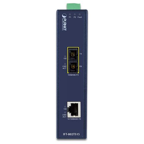 MC-PLANET-IFT802TS15 PLANET IFT-802TS15 IFT-802TS15 Fast Ethernet Media Conv. 15km SM, SC-RJ45, 12-48V DC, industrial