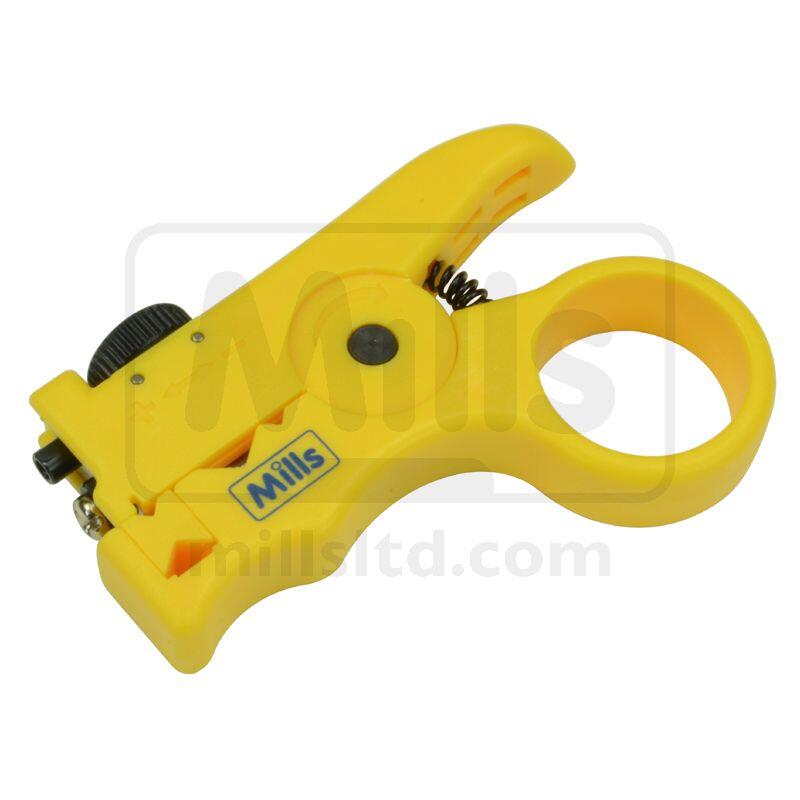 SP-KABELSTRIPPER-1A Mills Ltd. E00-6912 Kabelstripper, opptil 6,4 mm. Kutter rundt eller p&#229; langs