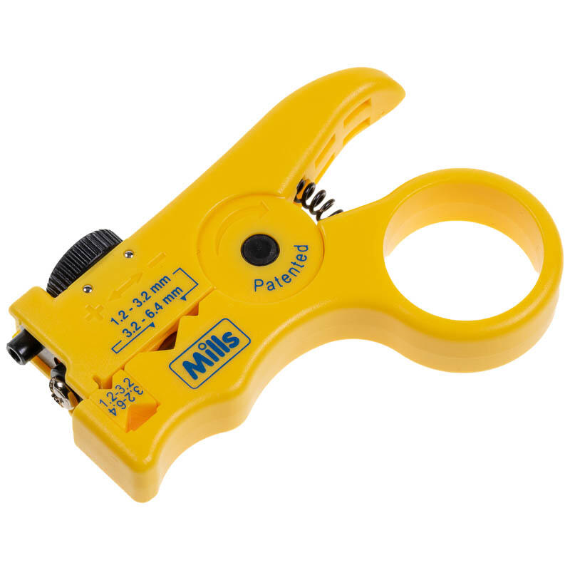 SP-KABELSTRIPPER-1A Mills Ltd. E00-6912 Kabelstripper, opptil 6,4 mm. Kutter rundt eller p&#229; langs