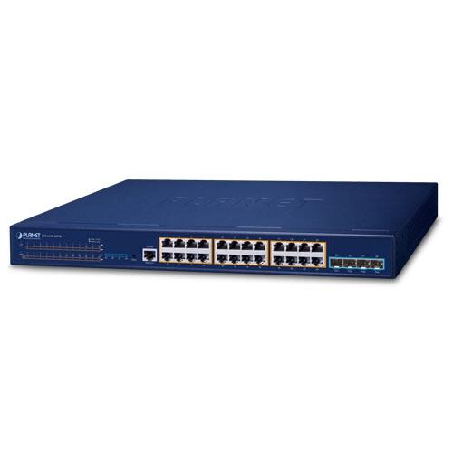 PLN-SGS-6310-24P4X PLANET SGS-6310-24P4X PLANET L2+ 24x GE RJ45 PoE+, 4x 10G SFP+ Managed Stackable Managed Switch