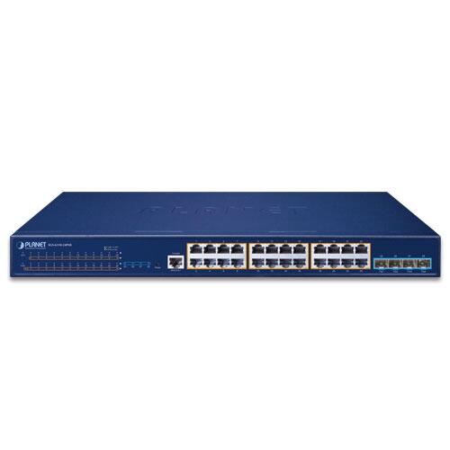 PLN-SGS-6310-24P4X PLANET SGS-6310-24P4X PLANET L2+ 24x GE RJ45 PoE+, 4x 10G SFP+ Managed Stackable Managed Switch