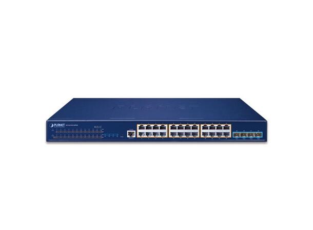 PLANET L2+ 24x GE RJ45 PoE+, 4x 10G SFP+ Managed Stackable Managed Switch 