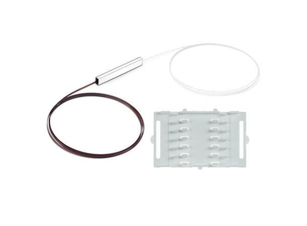 PLC splitter1:N med holder type 1 250µm 1,5 m fiberhaler. For B4/D5 brett 