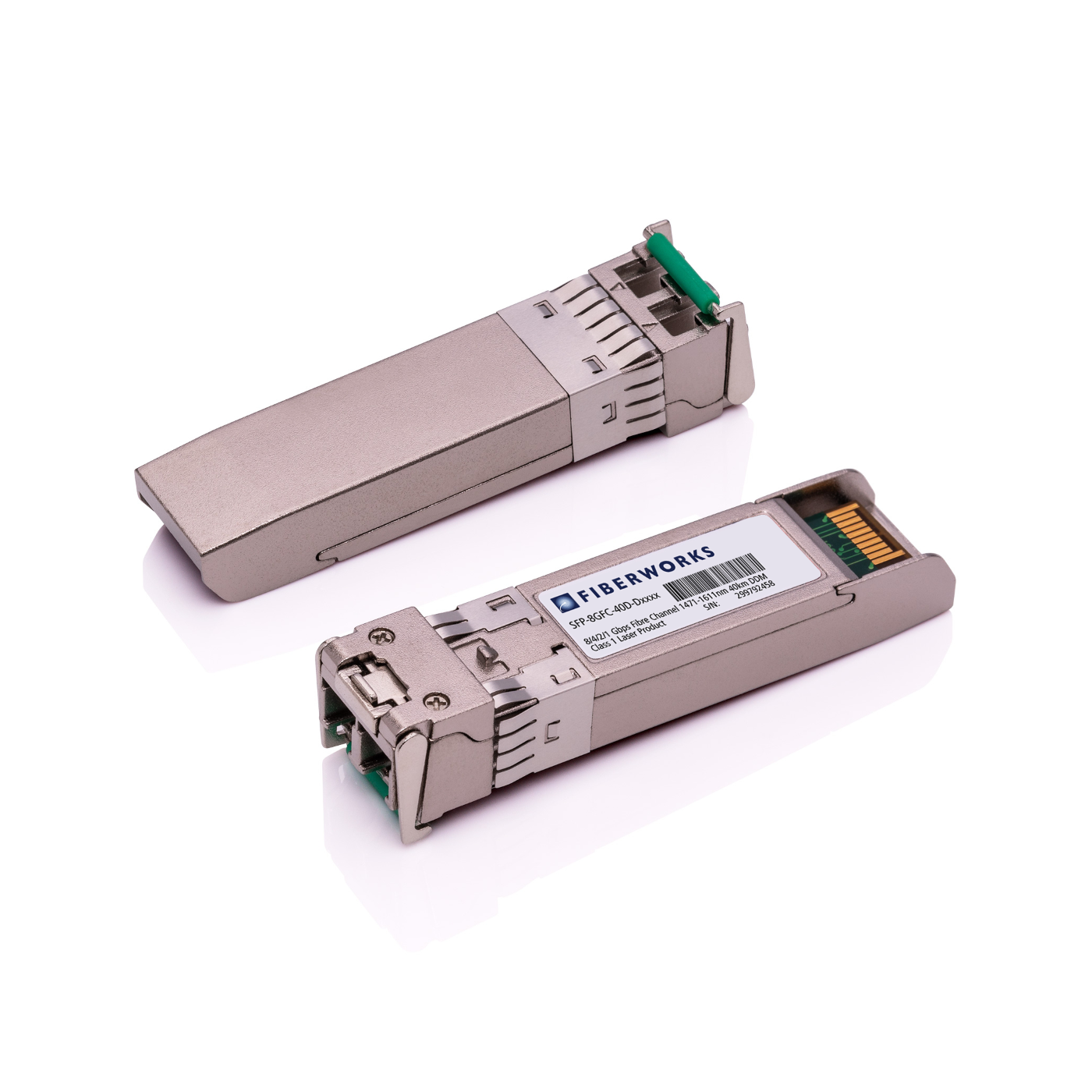 SFP-8GFC-40D-Dxxxx Fiberworks AS  SFP+, 8/4/2/1G Fibre Channel, CDR, 40km DWDM 100GHz C-band, 15dB, DDM, SM