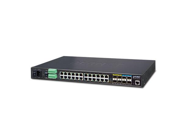 PLANET L3 24x GE RJ45, 4x SFP+ 4x SFP/RJ45 combo, AC/DC, ind. temp. 