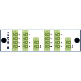 F-SPLIT-LGX2-1x8-2 Fiberworks AS  PLC splitter 2x 1:8 i LGX2 modul LC/APC 