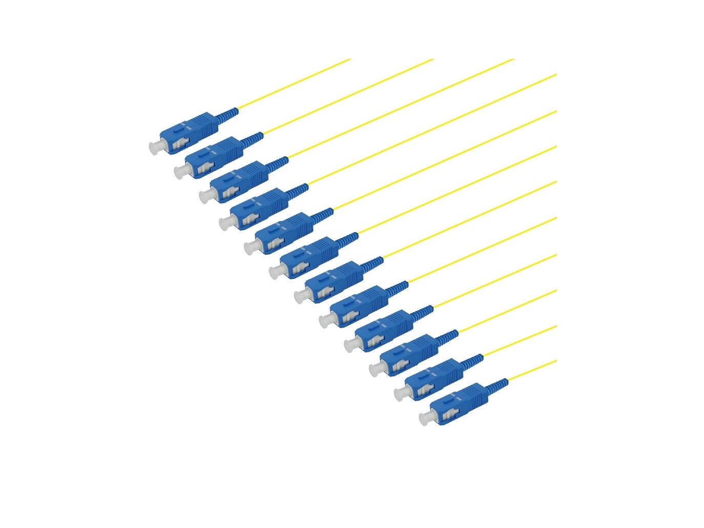 PT-7A2-T9Y-SCUa15-BP Fiberworks AS  Pigtail SM SC/UPC 12-pack blister, 1,5 m G.657.A2, 900µm TB, IEC grade A, Yellow