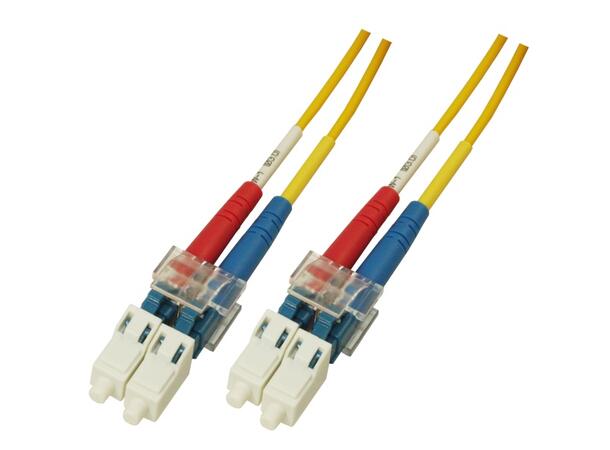 Snor SM DPX LC/UPC-LC/UPC 0,75 m 9/OS2 G.657.A2 2x ø2mm Gul 