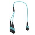 Y-SPLIT MPO/PC24(f)-2xMPO/PC12(f), 3 m MM 50/OM3 BIF, &#248;3mm Aqua, Elite