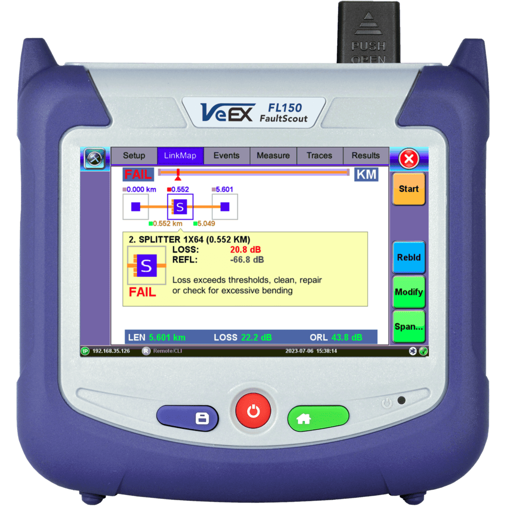VX-FL150-OLS-1 VeEX Z06-05-051P FL150 FaultScout&#174; Optisk Multimeter Filtrert 1650nm, DualPON OPM 1490/1577nm