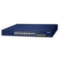 PLANET 24x GigE RJ45, 4x 100/1000X SFP Gigabit managed Ethernet Switch, AC+DC