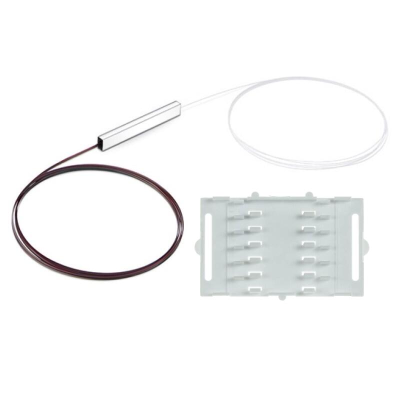 F-PLC-HLD-025-02-A Fiberworks AS  PLC splitter1:2 med holder type 1 250µm 1,5 m fiberhaler. For B4/D5 brett