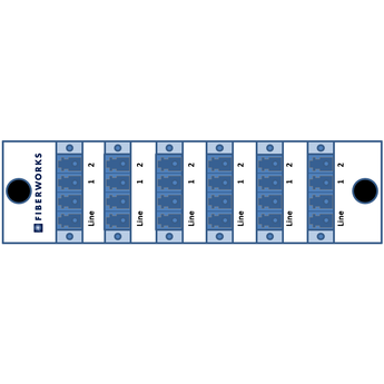 F-SPLIT-LGX2-1x2-6LU Fiberworks AS  PLC splitter 6x 1:2 i LGX2 modul LC/UPC 