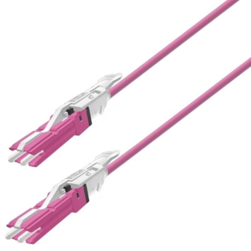 P-OM4-U2M-CSP-CSP-xx Fiberworks AS  Patch MM Uniboot CS/PC-CS/PC, xx m 50/OM4 BIF ø2mm,  Magenta