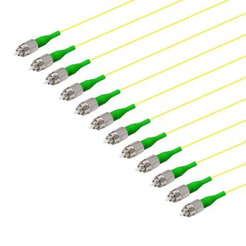 PT-7A1-T9Y-FCA-15-BP Fiberworks AS  Pigtail FC/APCR, 12-pack blister, 1,5 m 9/OS2 G.657.A1, 900µm fast kledning, Gul