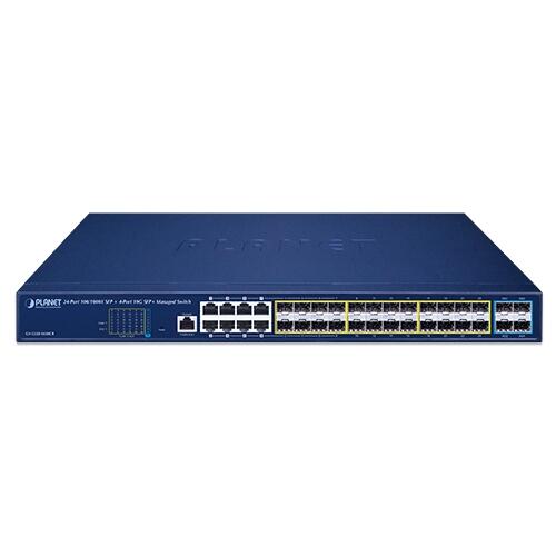 PLN-GS-5220-16S8CR PLANET GS-5220-16S8CR PLANET L2+ 24x SFP, 8x RJ45, 4x 10G SFP+ Managed Switch
