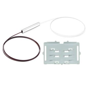 F-PLC-HLD-025-02-B Fiberworks AS  PLC splitter1:2 med holder type 2 250µm 1,5 m fiberhaler. For B4/D5 brett