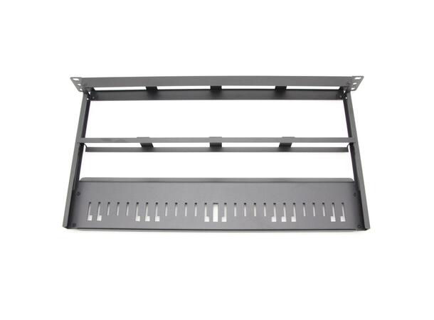 Panel MPB4 1U, 19" modular, black With 1x 4mm² yellow/green grounding wire 