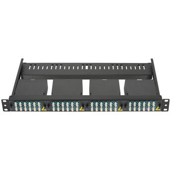 MPB4-P-1U Fiberworks AS  Panel MPB4 1U, 19" modular, black With 1x 4mm² yellow/green grounding wire
