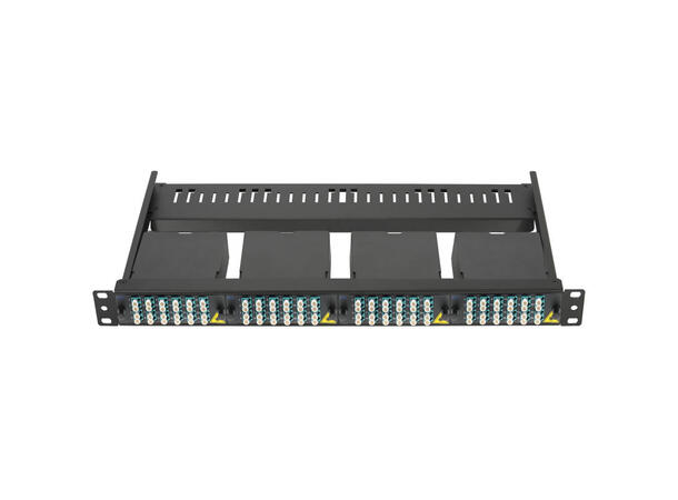 Panel MPB4 1U, 19" modular, black With 1x 4mm² yellow/green grounding wire 