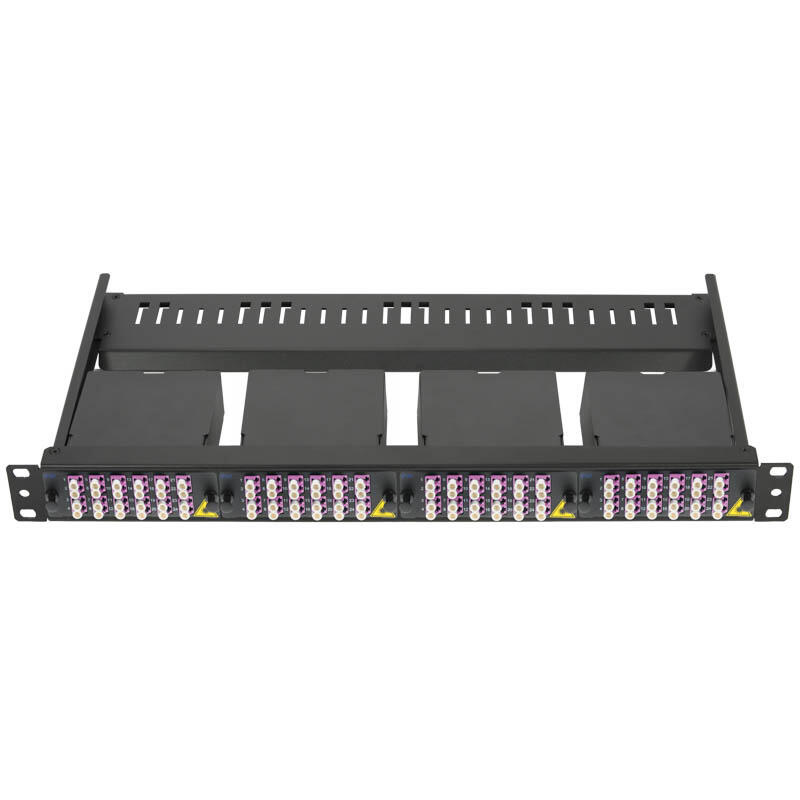 MPB4-P-1U Fiberworks AS  Panel MPB4 1U, 19" modular, black With 1x 4mm² yellow/green grounding wire