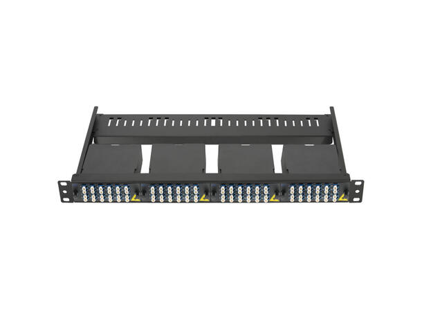Panel MPB4 1U, 19" modular, black With 1x 4mm² yellow/green grounding wire 