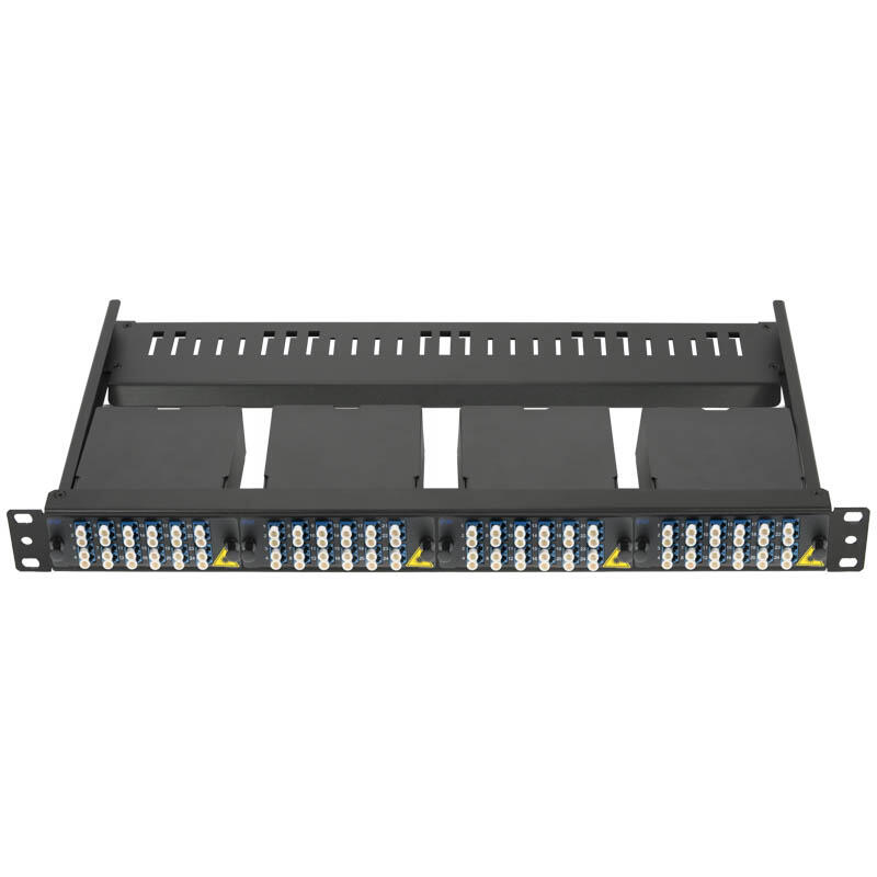 MPB4-P-1U Fiberworks AS  Panel MPB4 1U, 19" modular, black With 1x 4mm² yellow/green grounding wire