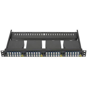 MPB4-P-1U Fiberworks AS  Panel MPB4 1U, 19" modulært, sort For 4x MPB4 Moduler og adapterplater