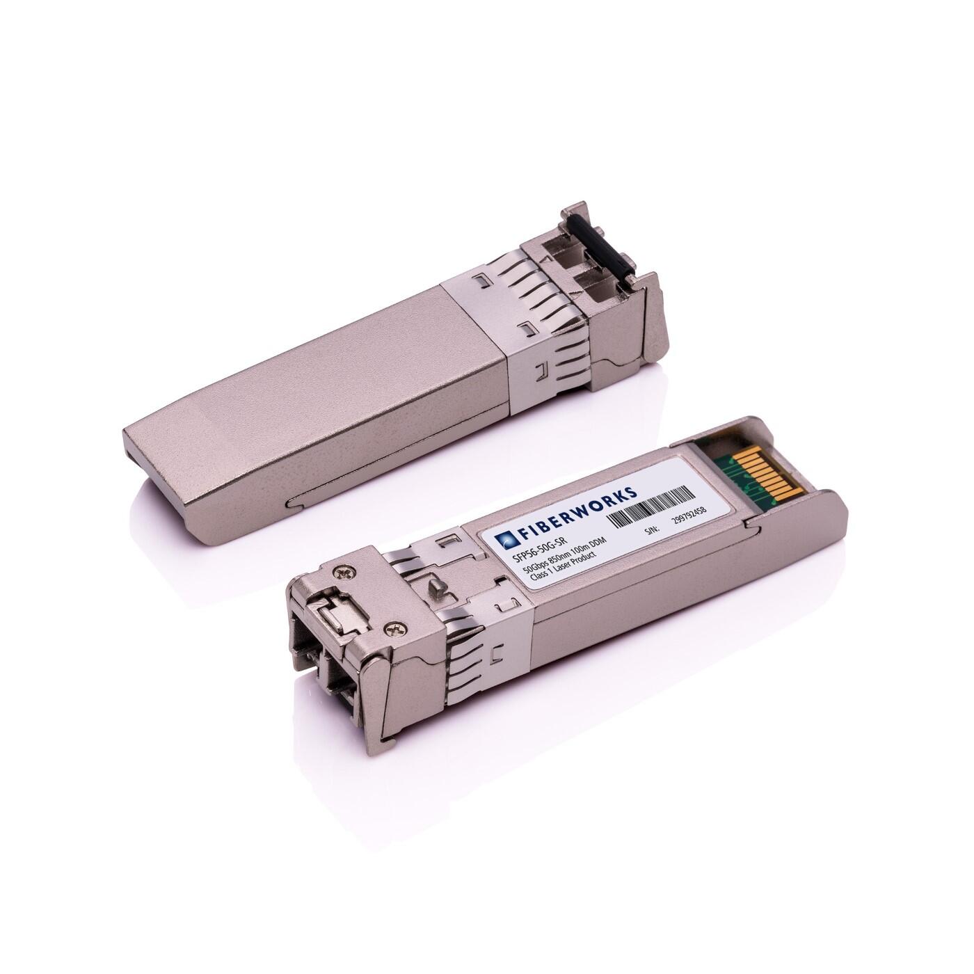 SFP56-50G-SR Fiberworks AS  SFP56, 50GBASE-SR, DDM, 100m 850nm, 2dB, MM, LC
