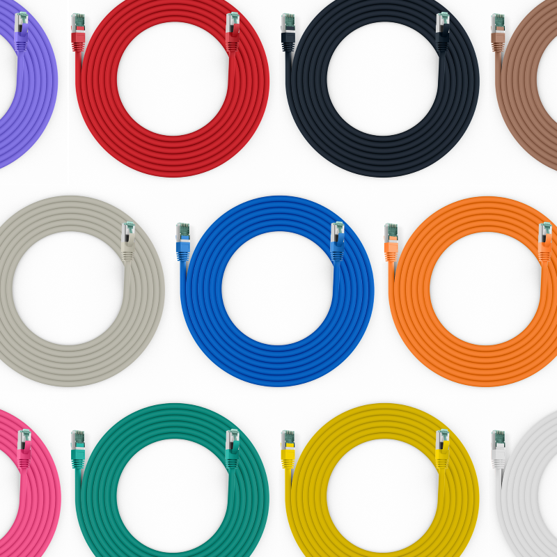 P-CAT6A-S6x-S/FTP-xx   Snor Cat.6A S/FTP, div. farger AWG 27/7, &quot;Snag-less&quot; LSZH
