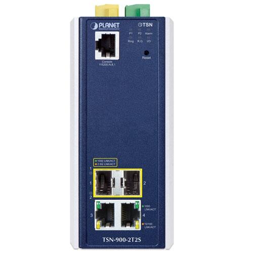MC-PLANET-TSN9002T2S PLANET TSN-900-2T2S TSN-900-2T2S DC GigE Media Converter 2xSFP, 2xRJ45, 12-48V DC, ind., managed