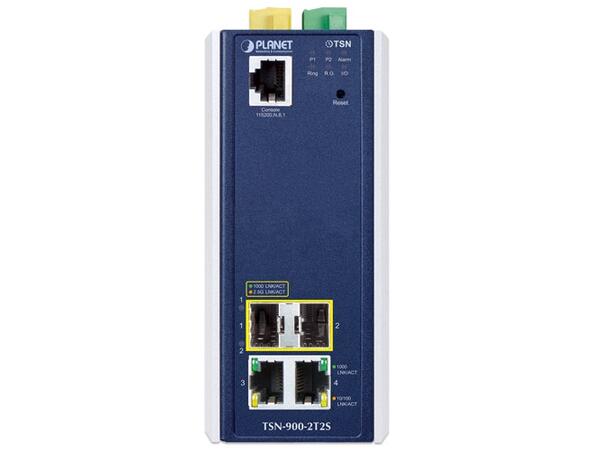 TSN-900-2T2S DC GigE Media Converter 2xSFP, 2xRJ45, 12-48V DC, ind., managed 