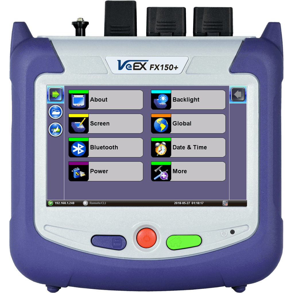 VX-FX150-SM35-38DB-1 VeEX  VeEX FX150+ OTDR 1310/1550nm 38/36dB Wifi, Bluetooth, V-Scout, SC/APC OPM/OLS