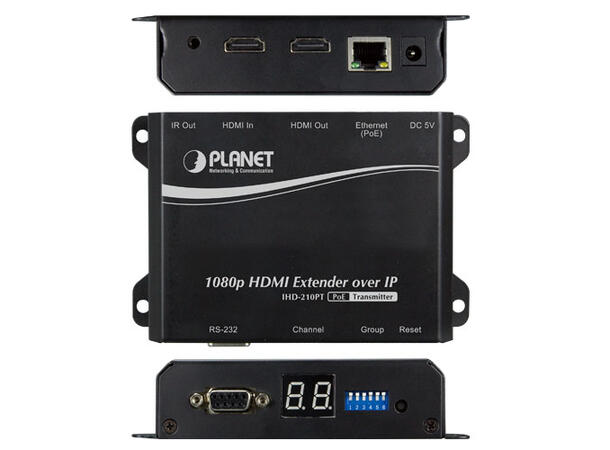 HDMI Extender Transmitter over IP w/PoE 1080p HD Digital Signage, PD powered