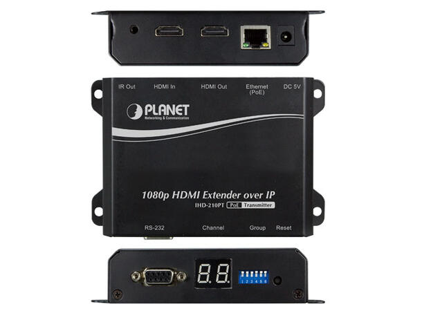 HDMI Extender Transmitter over IP w/PoE 1080p HD Digital Signage, PD powered 