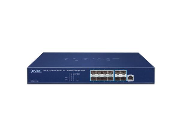 PLANET L3 12x 10 Gigabit SFP+ Managed 10 Gigabit Switch, AC power 