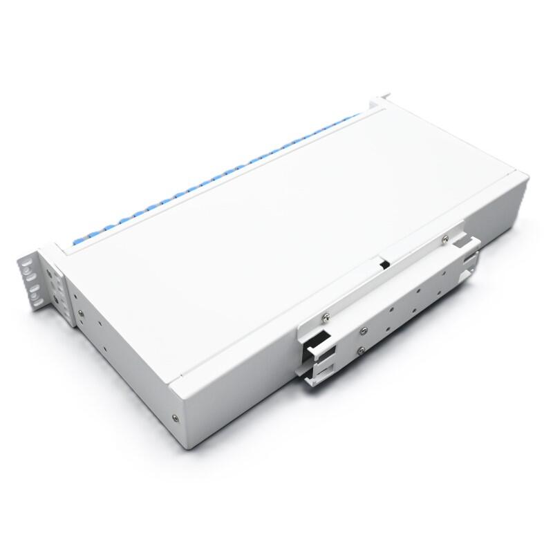 SP-FP15-12SCD-E Fiberworks AS  Panel 1,5U 19&quot;/ETSI for 12xSC-DPX (24F) Teleskopskinner. Med installasjonsett