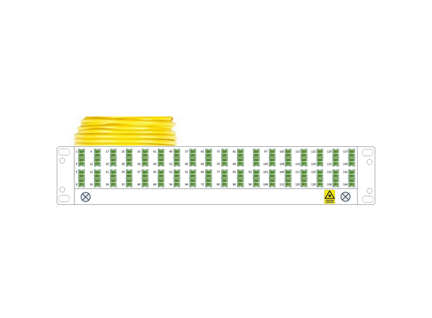Panel preterm 2U G144 QXAI LCA-PIG 10 m LC/APC in 2U panel, pig in end B 