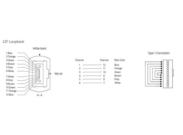 Loopmodul MPO/APC 12F hann (med pinner) SM 9/OS2 G.657.A2, Type 1, Elite 