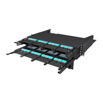 MPB6-P-2U Fiberworks AS  Panel 2U 19&quot; for 24xMPB6 B90 Moduler MPB6 patch panel. Sliding m/d&#248;r