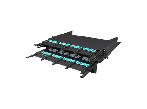 Panel 2U 19" for 24x MPB6 B90 Moduler MPB6 patch panel. Sliding m/dør 