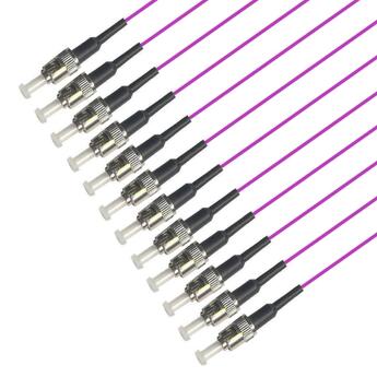 PT-OM4-T9M-STP-15-BP Fiberworks AS  Pigtail MM ST/PC 12-pack blister 1,5 m 50/OM4 BIF 900µm tight buffer Magenta