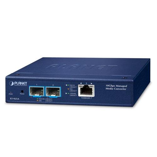 MC-PLANET-XT-925A PLANET XT-925A XT-925A 10 Gigabit Media Converter Managed, 2x 1G/10G SFP+, 100M-10G RJ45