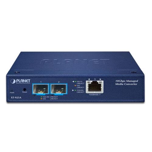 MC-PLANET-XT-925A PLANET XT-925A XT-925A 10 Gigabit Media Converter Managed, 2x 1G/10G SFP+, 100M-10G RJ45
