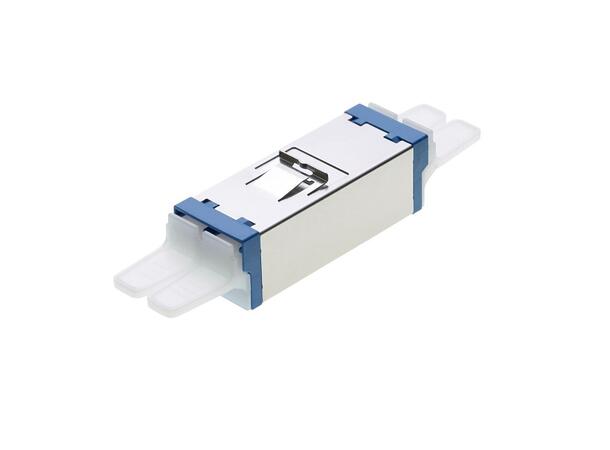 Adapter SM E2000-DPX Blå Flangeless, metall clip, Zr. Sleeve 