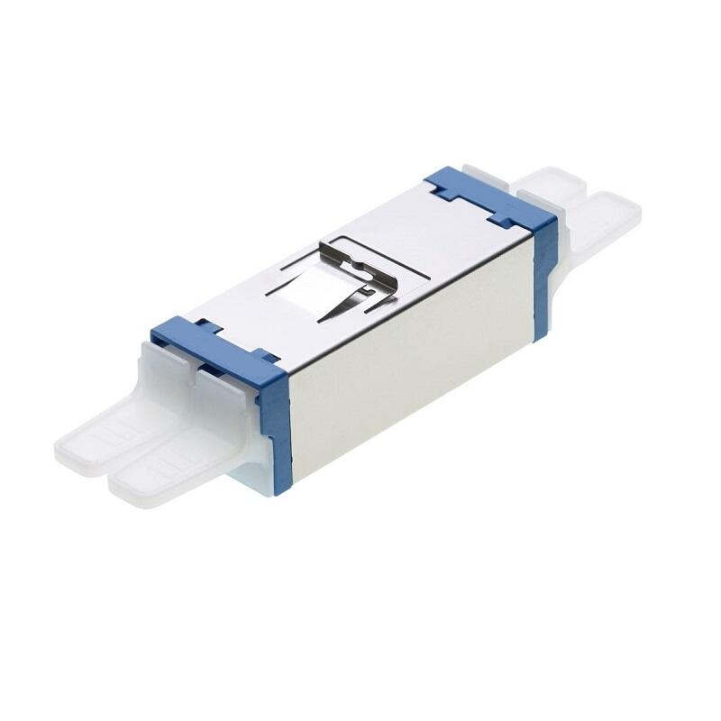 ADA-E2000-DUP-BL/FL Fiberworks AS  Adapter SM E2000-DPX Blå Flangeless, metall clip, Zr. Sleeve