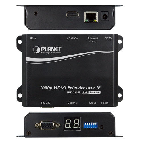 MC-PLANET-IHD-210PR PLANET IHD-210PR HDMI Extender Receiver over IP w/PoE 1080p HD Digital Signage, PD powered
