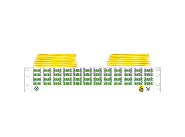Panel preterm 2U G192 QXAI LCA-LCA 40 m LC/APC i 2U panel, LC/APC ende B 