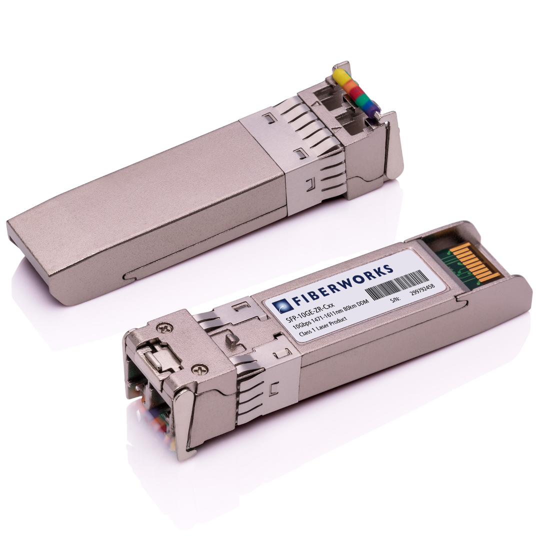 SFP-10GE-eZR-Cxx Fiberworks AS  SFP+, 10GBase-LR, DDM, 80-100km CWDM 1471nm-1611nm, 26dB, SM